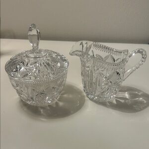 Crystal Sugar and Creamer Set